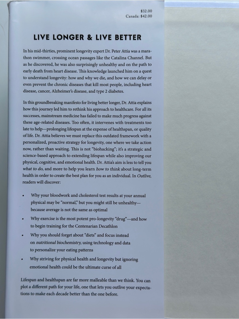 Outlive by Peter Attia, MD | Health & Wellness | Hardcover Book - Picture 3 of 13